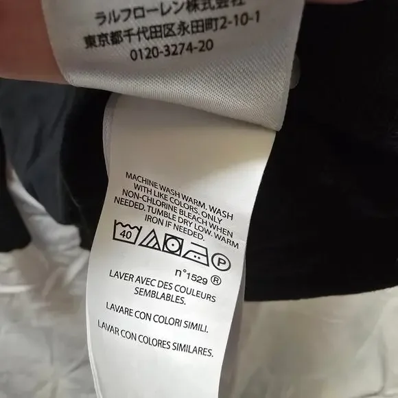 Polo Ralph Lauren Jersey Hooded T-shirt in black long sleeve hooded men's medium - Picture 7 of 10